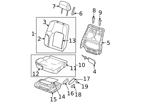 Driver Seat Components for 2007 Nissan Frontier #1