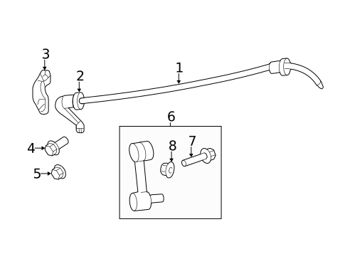 Stabilizer Bar & Components for 2006 Lincoln Zephyr #1