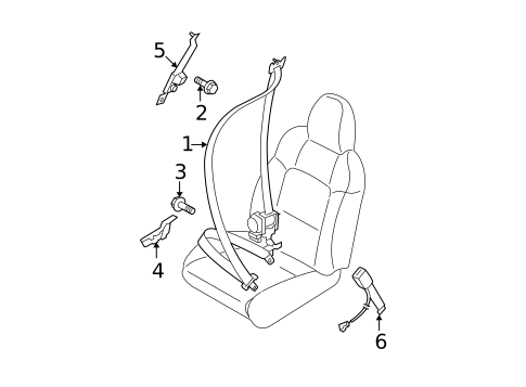 Seat Belt for 2005 Subaru Outback #1