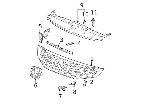 Grille & Components for 2010 Honda Civic #0