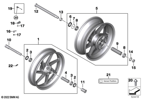 Wheels with Bearings for 2025 BMW-Motorrad M 1000 XR #0