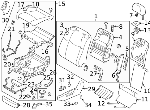 Front Seat Components for 2012 INFINITI M56 #0
