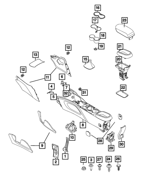 Consoles for 2021 Fiat 500X #0