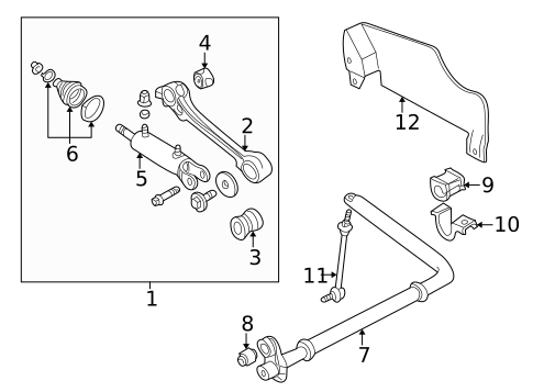Stabilizer Bar & Components for 2004 Land Rover Discovery #0
