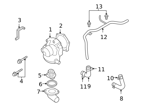 Water Pump for 2004 Subaru Baja #0