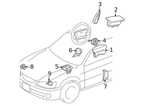 Air Bag Components for 1999 Lexus ES300 #0