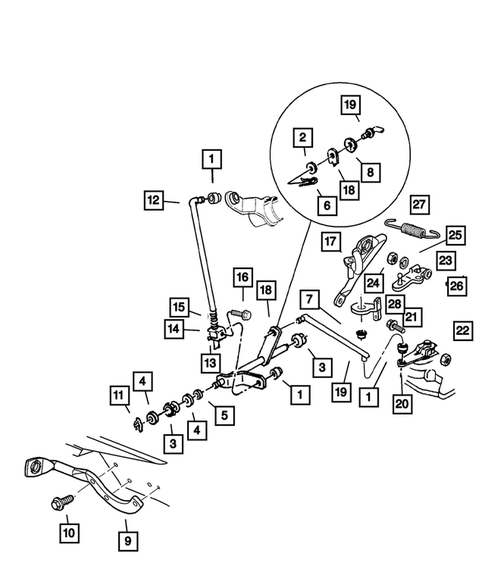 Gearshift Controls for 2001 Dodge Ram 2500 #1
