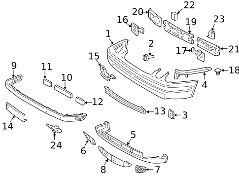 Bumper & Components - Front for 2002 Mercedes-Benz CLK430 #0
