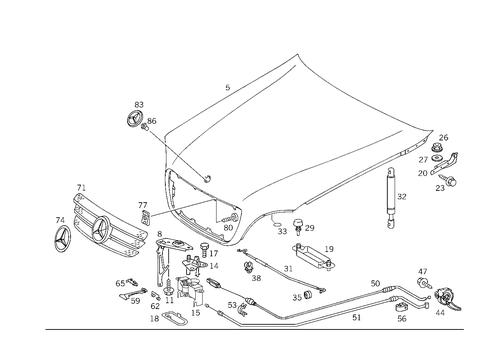 Engine Hood for 1999 Mercedes-Benz ML430 #0