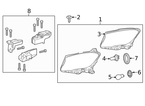 Headlamp Components for 2020 Mercedes-Benz GLA 45 AMG® #1