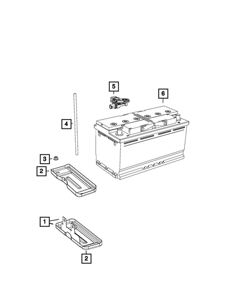 Battery, Battery Tray and Cables for 2018 Jeep Grand Cherokee #1
