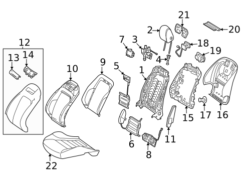 Passenger Seat Components for 2021 Mercedes-Benz AMG GT 63 #0