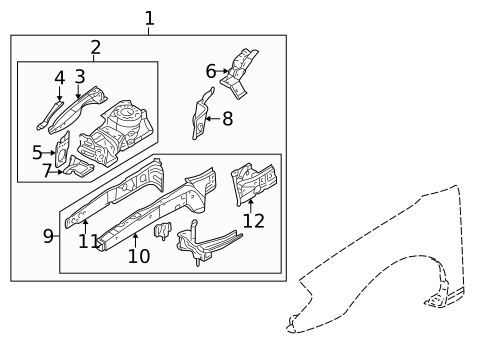 Structural Components & Rails for 2005 Dodge Stratus #1