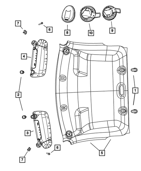 Headliners-Visors-Assist Straps for 2008 Dodge Ram 1500 #0
