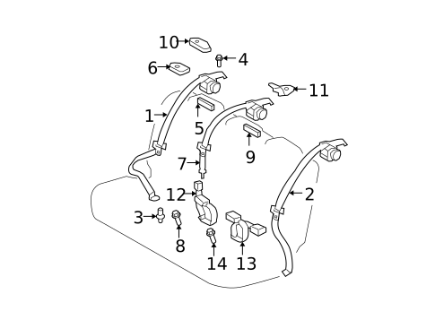 Rear Seat Belts for 2007 Toyota Yaris #2