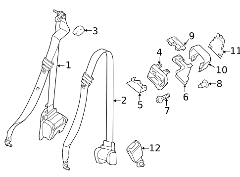 Third Row Seat Belts for 2019 Ford Transit-150 #2