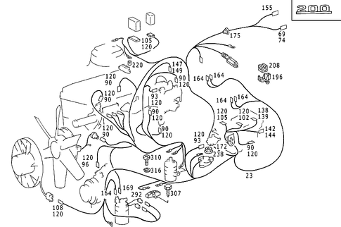 Engine Cable Harness for 1988 Mercedes-Benz 260E #0