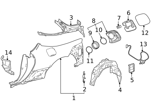 Quarter Panel & Components for 2022 Lexus LC500 #1