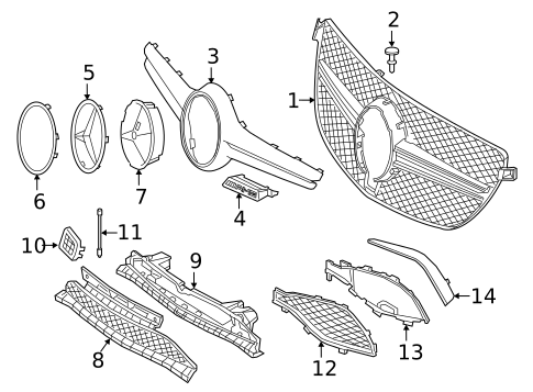 Grille & Components for 2019 Mercedes-Benz GLE63 AMG S #1