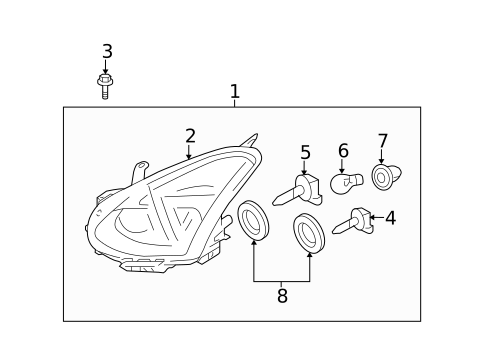 Headlamp Components for 2015 Nissan Rogue Select #0