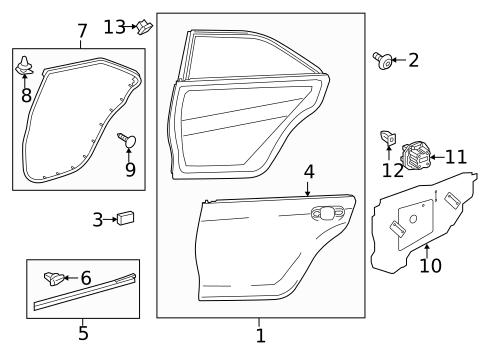 Door & Components for 2015 Toyota Camry #1