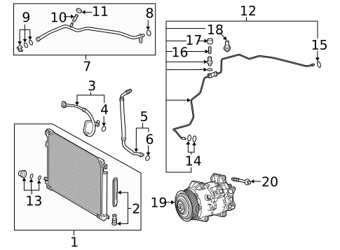 Condenser, Compressor & Lines for 2018 Toyota Camry #4