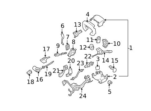 Shroud, Switches & Levers for 2006 Cadillac DTS #0