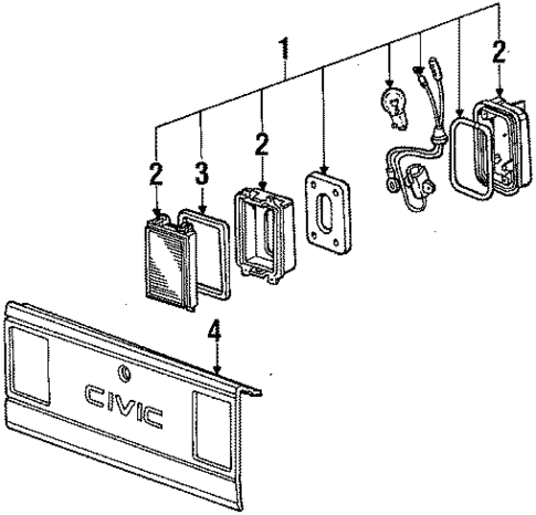 Backup Lamps for 1985 Honda Civic #0