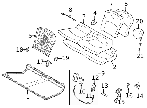 Rear Seat Components for 2012 Mini Cooper #0