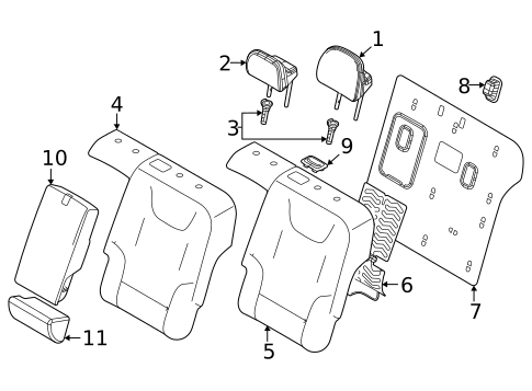 Rear Seat Components for 2023 Kia EV6 #1