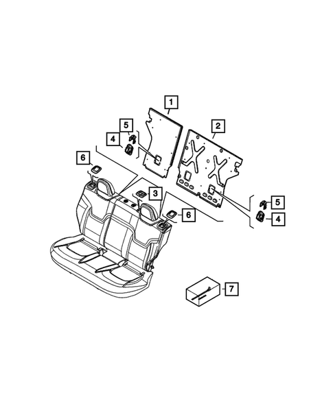 Rear Seats - Second Row Adjusters, Recliners, Shields and Risers for 2022 Jeep Renegade #0