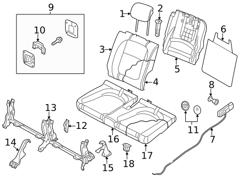 Rear Seat Components for 2015 Volkswagen Beetle #1