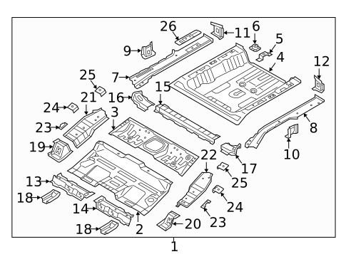 Rear Floor & Rails for 2018 Hyundai Ioniq #0