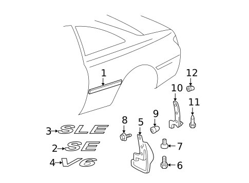 Exterior Trim - Quarter Panel for 2000 Toyota Solara #0