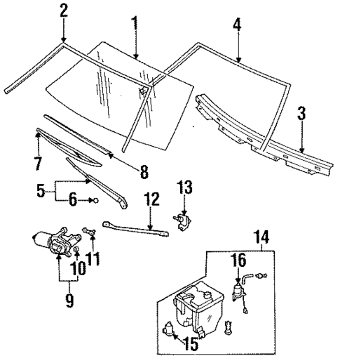 Glass - Windshield for 1988 Nissan Sentra #1