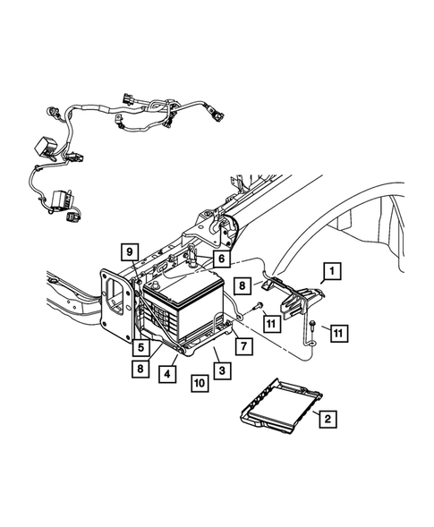 Battery, Battery Tray and Cables for 2008 Chrysler Sebring #0