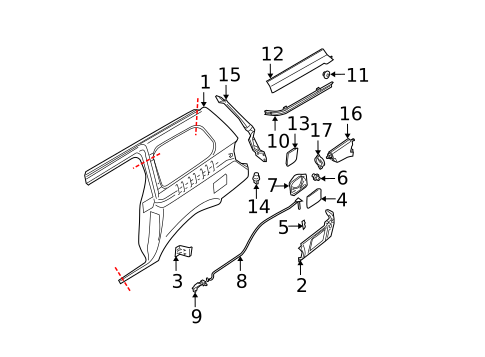 Fuel Door for 2005 Nissan Quest #0