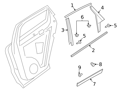 Exterior Trim - Rear Door for 2019 Porsche Cayenne #1