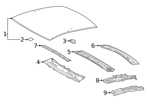 Roof & Components for 2019 Lexus LC500 #0