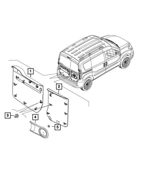 Door Trim Panels - Front and Rear for 2021 Ram ProMaster City #2