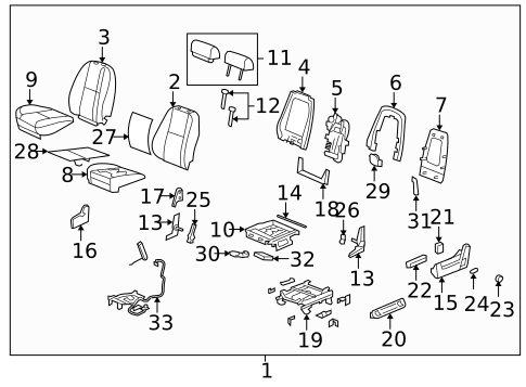 Front Seat Components for 2010 Chevrolet Tahoe #2
