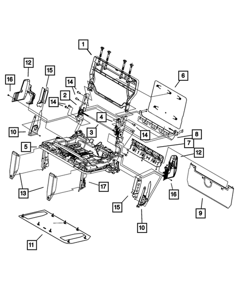 Rear Seats - Third Row - Adjusters, Recliners, Shields and Risers for 2009 Chrysler Town & Country #0