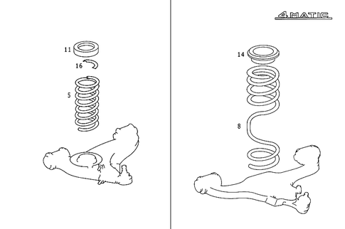 Springs and Suspension, Front for 1988 Mercedes-Benz 300E #0