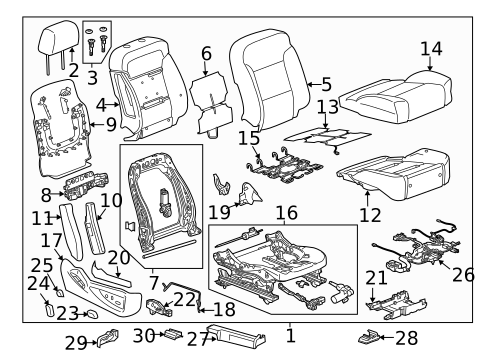 Driver Seat Components for 2016 Chevrolet Silverado 1500 #7