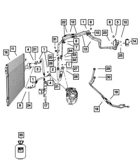 Air Conditioner and Heater Plumbing for 2009 Dodge Journey #0
