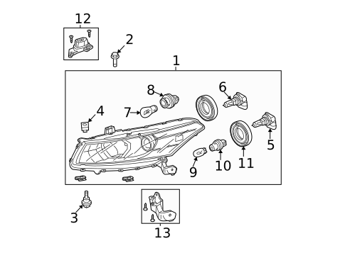 Headlamp Components for 2008 Honda Accord #0