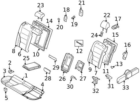 Rear Seat Components for 2009 Volkswagen Rabbit #0
