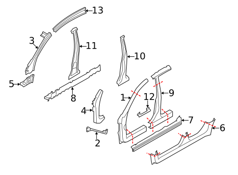 Hinge Pillar for 2008 Subaru Impreza #1