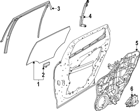 Glass - Rear Door for 2025 Genesis GV60 #0