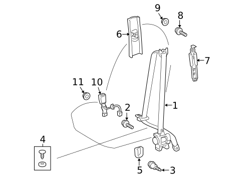 Seat Belt for 2014 Toyota Venza #0